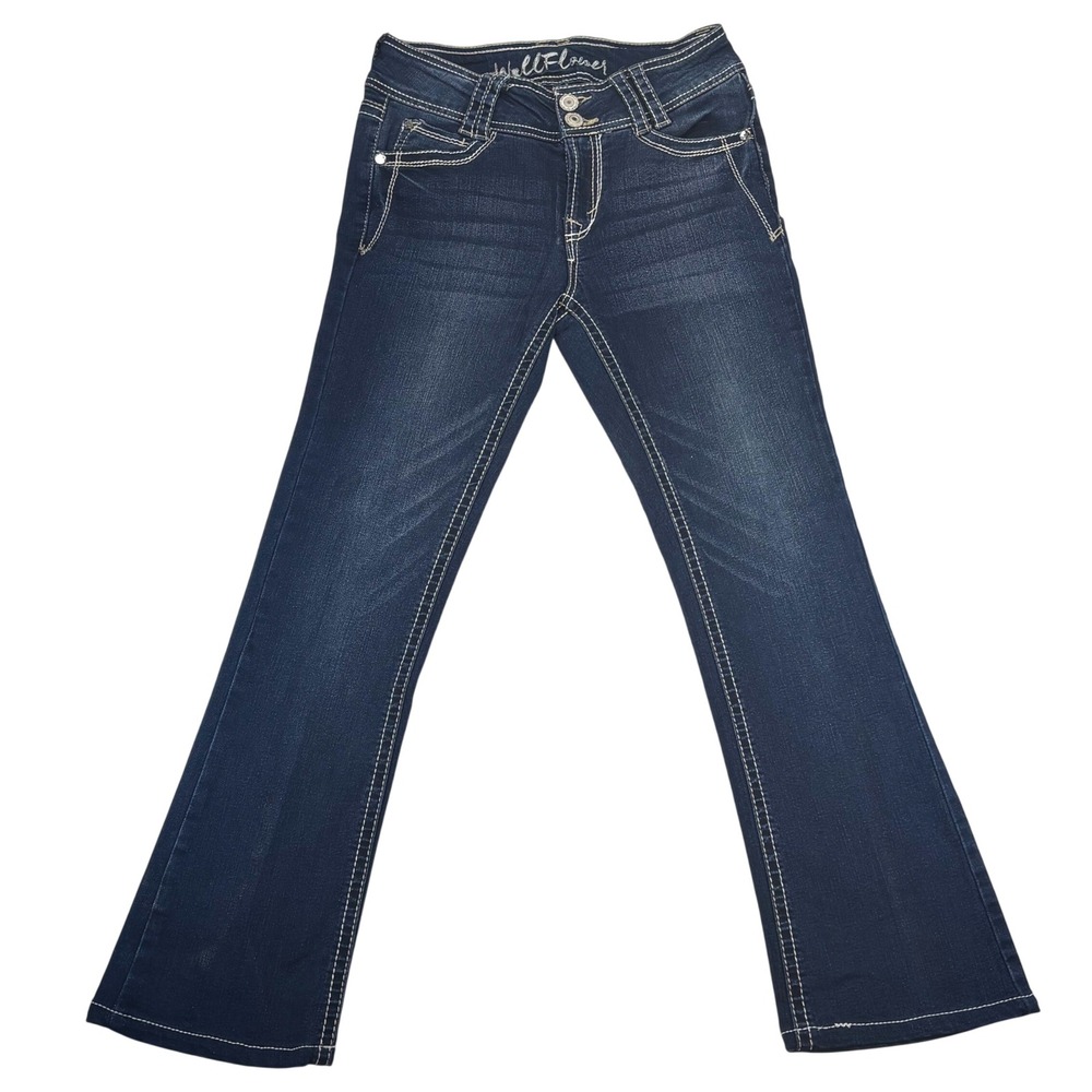 Wallflower Jeans Blue Bootcut Thick Stitch Embellished Y2K Western Women Size 3